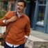 Men's Long Sleeve Fine Gauge Cotton Quarter Zip Sweater, alternative image