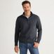 Men's Long Sleeve Fine Gauge Cotton Quarter Zip Sweater, Front