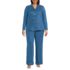 Women's Plus Size Shadow Stripe 2 Piece Pajama Set - Top and Pants, Front