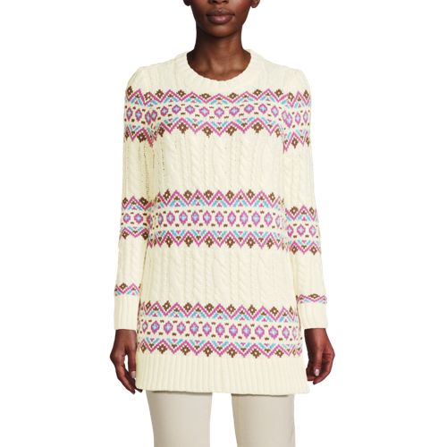 Women's Cozy Lofty Jacquard Cable Tunic Sweater, Front