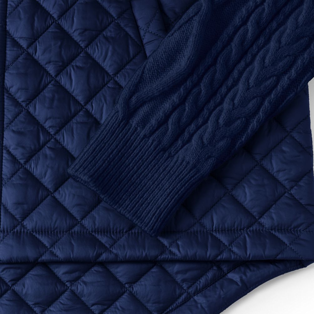 WIND AND SEA -Tech Fleece Short ネイビーXL Women's Quilted Sweater Hybrid Barn Jacket | Lands' End