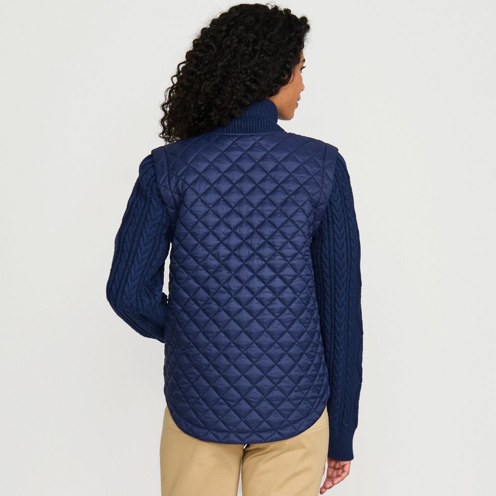 Women s Quilted Sweater Hybrid Barn Jacket Lands End