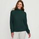 Women's Waffle Relaxed Long Sleeve Mock Neck Pullover, Front