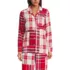 Women's Long Sleeve Flannel Patchwork Pajama Top, Front