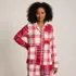 Women's Long Sleeve Flannel Patchwork Pajama Top, Front