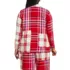Women's Plus Size Long Sleeve Flannel Patchwork Pajama Top, Back