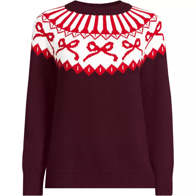 Women's Drifter Jacquard Raglan Crew Neck Sweater, Front