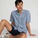 Men's Short Sleeve Textured Camp Collar Button Down Shirt, alternative image