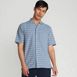 Men's Short Sleeve Textured Camp Collar Button Down Shirt, Front