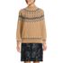Women's Cozy Lofty Mock Neck Jacquard Cable Sweater, Front