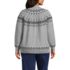 Women's Plus Size Cozy Lofty Mock Neck Jacquard Cable Sweater, Back