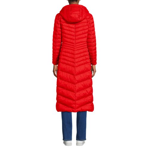  Lands' End Ultraleichter Maxi-daunenmantel Mit Kapuze Wanderweight, Damen, Größe:36-38 Regular, Orange, Nylon/daunen, By Lands' End 