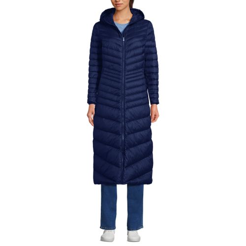 Lands' End Ultraleichter Maxi-daunenmantel Mit Kapuze Wanderweight, Damen, Größe:32-34 Petite, Blau, Nylon/daunen, By Lands' End 