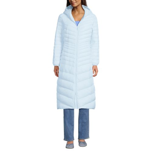  Lands' End Ultraleichter Maxi-daunenmantel Mit Kapuze Wanderweight, Damen, Größe:32-34 Petite, Blau, Nylon/daunen, By Lands' End 