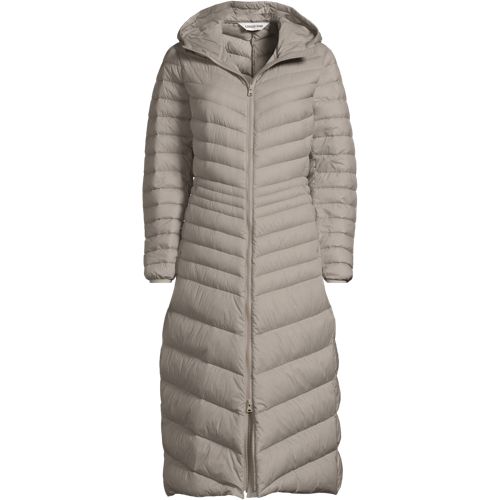 Wanderweight Down Ultralight Packable Hooded Maxi Coat, Women, size: S, petite, Misc, Nylon/Down, by Lands' End