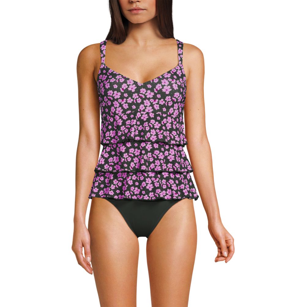 Women's Ruffle Fauxkini One Piece Swimsuit | Lands' End