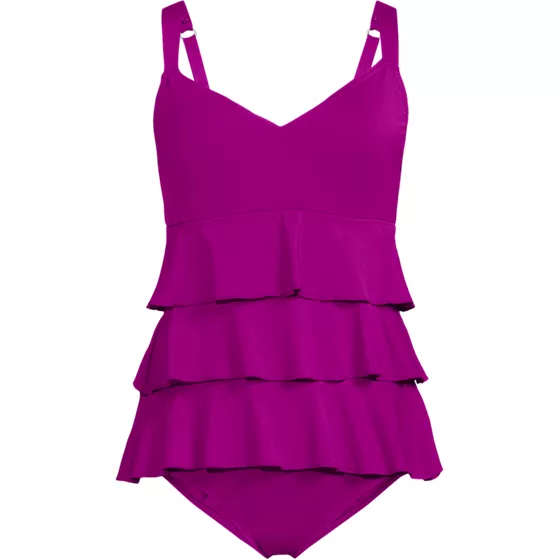 Women's Plus Size Ruffle Fauxkini One Piece Swimsuit - primary