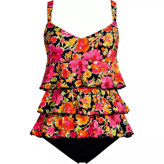 Women's Plus Size Ruffle Fauxkini One Piece Swimsuit - primary