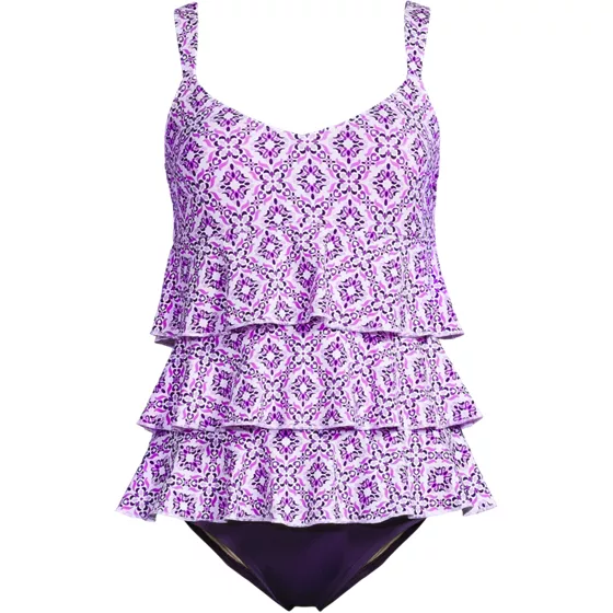 Women's Ruffle Fauxkini One Piece Swimsuit - primary