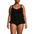 Women's Plus Size Ruffle Fauxkini One Piece Swimsuit, Front