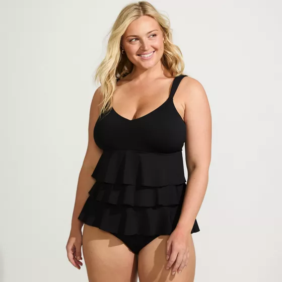 Women's Ruffle Fauxkini One Piece Swimsuit - primary