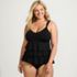 Women's Plus Size Ruffle Fauxkini One Piece Swimsuit, Front