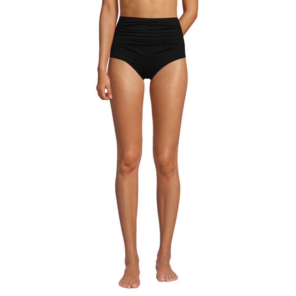 Ruched Navy Tummy Control Bikini Bottoms Women's Tummy Control