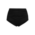 Women's Ruched Chlorine Resistant Tummy Control Retro High Waisted Bikini Swim Bottoms