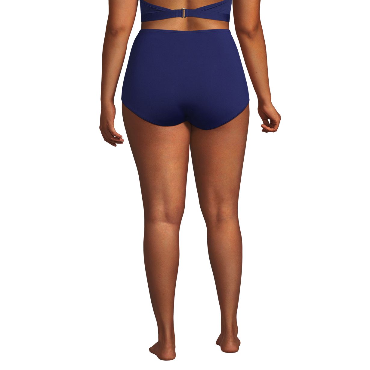 Women's Ruched Chlorine Resistant Tummy Control Retro High Waisted Bikini Swim Bottoms