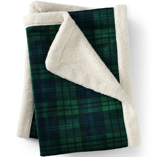 Sherpa Fleece Throw Blanket Lands End