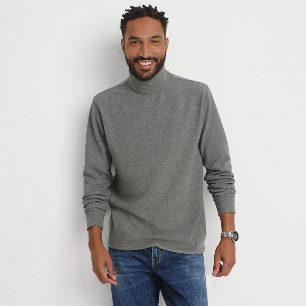 Men's Long Sleeve Waffle Turtle Neck | Lands' End