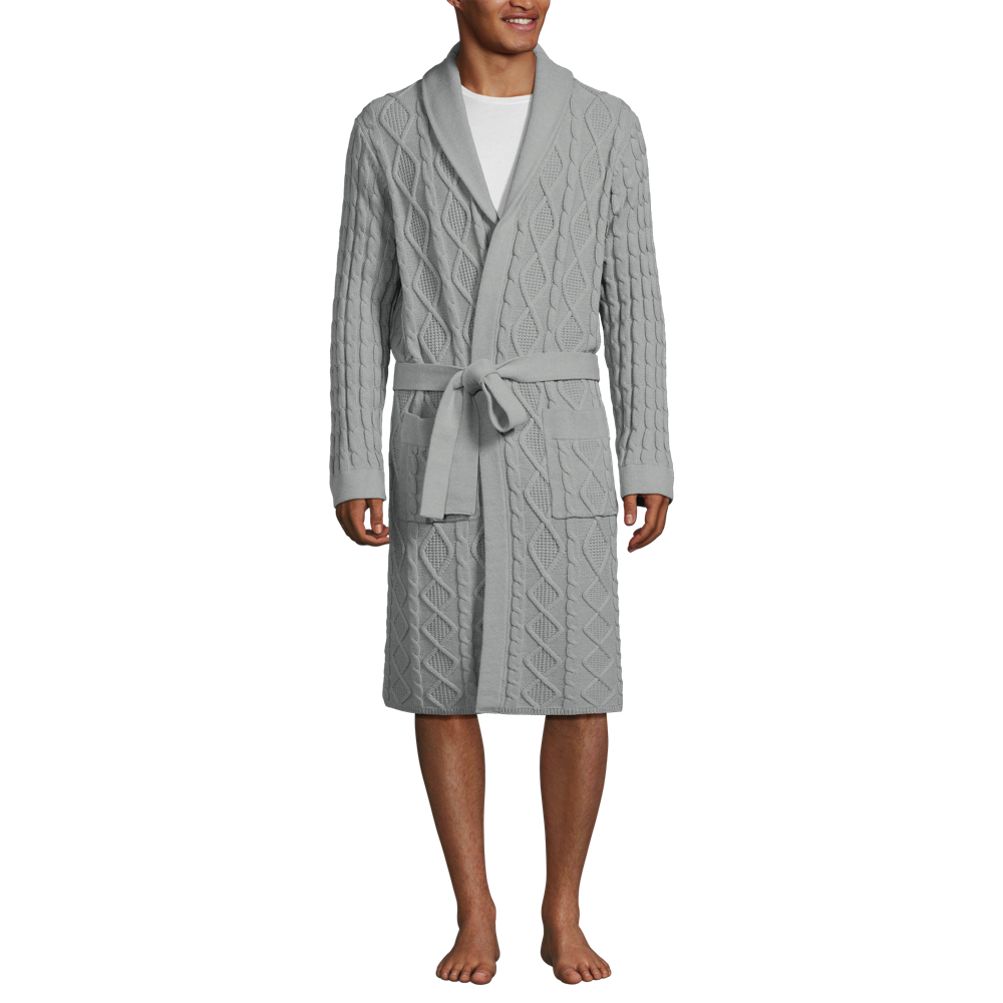 Men s Long Sleeve Sweater Robe Lands End