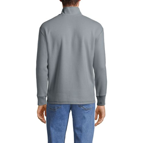  Lands' End Fleece-pullover Mit Reißverschluss, Herren, Größe:44-46 Regular, Grau, Viskose-mischung/polyester-mischung, By Lands' End 