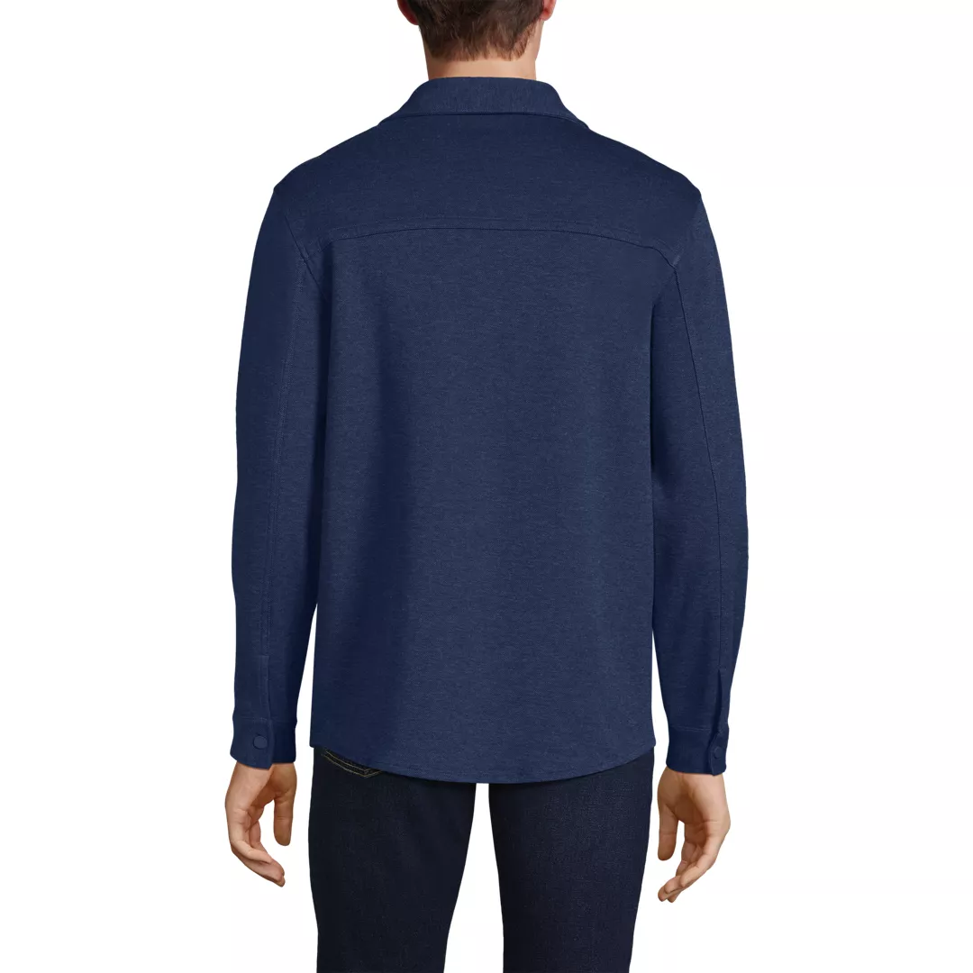 Men's Knit Long Sleeve Shirt Jacket