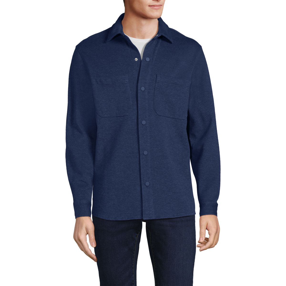 Men's Knit Long Sleeve Shirt Jacket
