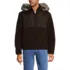 Men's Hooded Half Zip Faux Fur Sherpa Fleece Pullover, Front