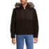 Men's Hooded Half Zip Faux Fur Sherpa Fleece Pullover, Front