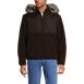 Men's Hooded Half Zip Faux Fur Sherpa Fleece Pullover, Front