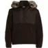 Men's Hooded Half Zip Faux Fur Sherpa Fleece Pullover, Front