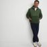 Men's Hooded Half Zip Sherpa Fleece Pullover, alternative image
