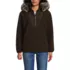 Women's Hooded Half Zip Faux Fur Sherpa Fleece Pullover, Front
