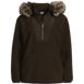 Women's Hooded Half Zip Faux Fur Sherpa Fleece Pullover, Front