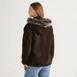 Women's Hooded Half Zip Faux Fur Sherpa Fleece Pullover, Back