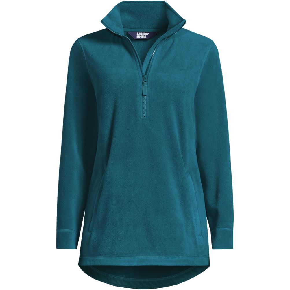 Women's Anyweather Quarter Zip Fleece Tunic Pullover | Lands' End