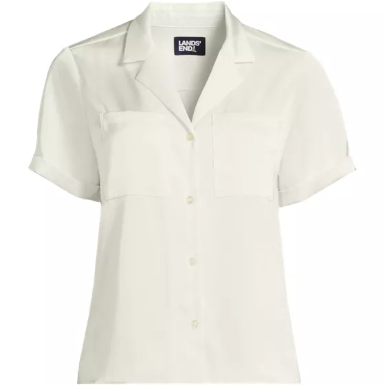 Women's Satin Short Sleeve Shirt - primary