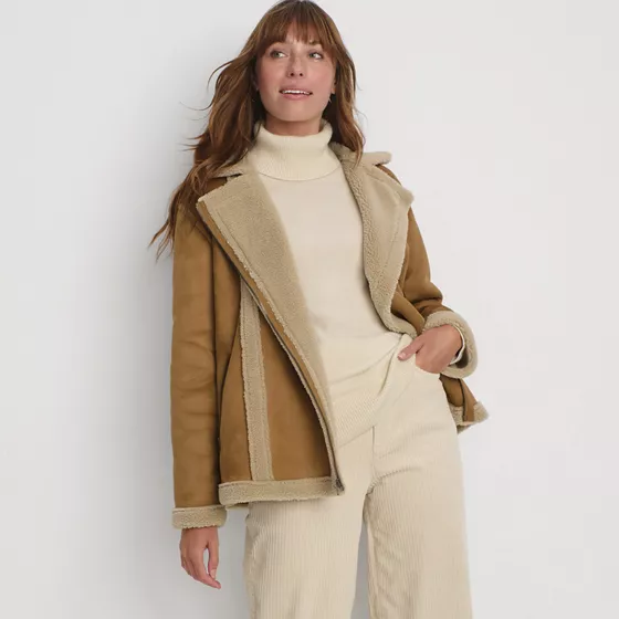 Women's Faux Shearling Jacket - primary