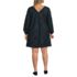 Women's Plus Size Brushed Flannel Scoop Neck Long Sleeve Above Knee Dress, Back