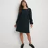 Women's Brushed Flannel Scoop Neck Long Sleeve Above Knee Dress, alternative image