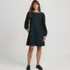 Women's Brushed Flannel Scoop Neck Long Sleeve Above Knee Dress, Front