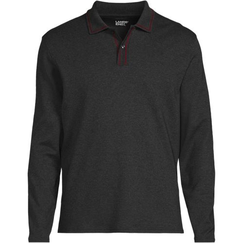 Men s Long Sleeve Interlock Polo Shirt Lands End